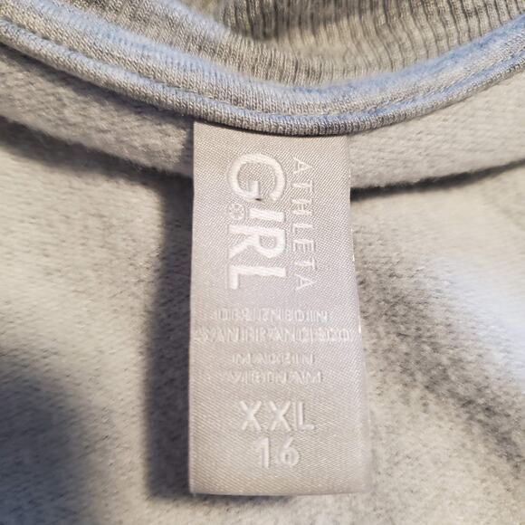 Athleta Girl Wrap 'N Roll Sweater Open Cardigan XXL (16) Youth Gray Knit Pockets - Picture 6 of 8